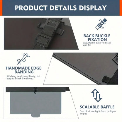 Upgraded UV400 Anti-Glare Car Sunshades Polarized Sun Visor For Car With Zipper Slider-PC Lens And Side Sunshade, UV-Filtering/ Protection For Driving
