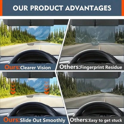 Upgraded UV400 Anti-Glare Car Sunshades Polarized Sun Visor For Car With Zipper Slider-PC Lens And Side Sunshade, UV-Filtering/ Protection For Driving