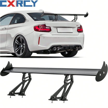 Upgrades Spoiler Car, 43.3" GT Aluminum Wing Adjustable Universal Lightweight Car Rear Wing, Black Hatch Aluminum Single Deck Fit Racing Spoiler BGW/JDM Drift