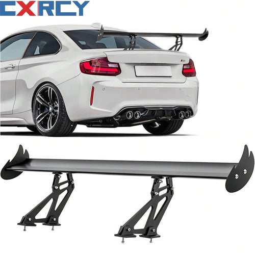 Upgrades Spoiler Car, 43.3" GT Aluminum Wing Adjustable Universal Lightweight Car Rear Wing, Black Hatch Aluminum Single Deck Fit Racing Spoiler BGW/JDM Drift