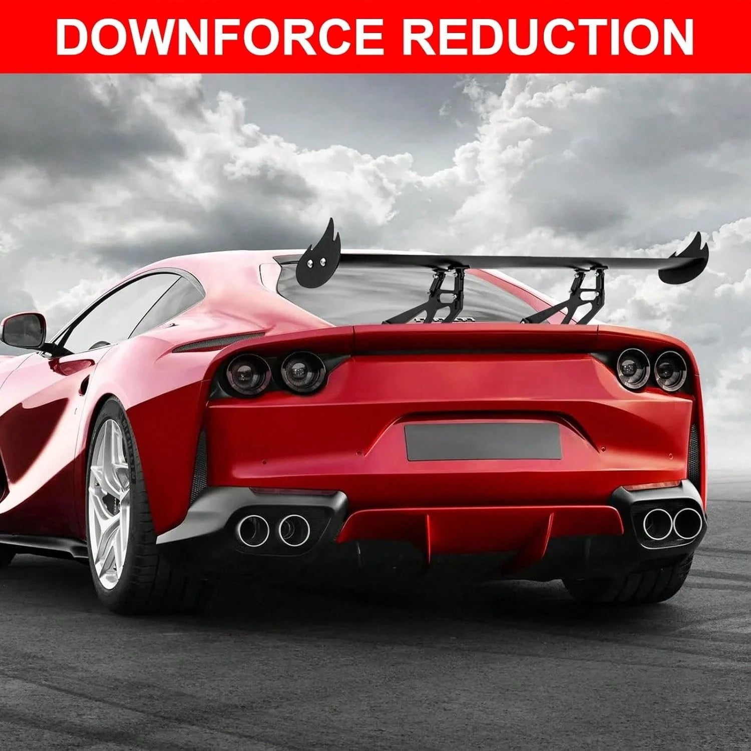 Upgrades Spoiler Car, 43.3" GT Aluminum Wing Adjustable Universal Lightweight Car Rear Wing, Black Hatch Aluminum Single Deck Fit Racing Spoiler BGW/JDM Drift