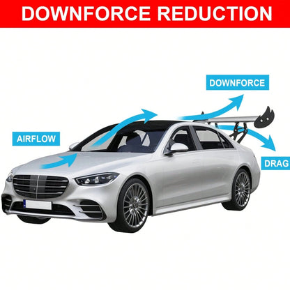 Upgrades Spoiler Car, 43.3" GT Aluminum Wing Adjustable Universal Lightweight Car Rear Wing, Black Hatch Aluminum Single Deck Fit Racing Spoiler BGW/JDM Drift