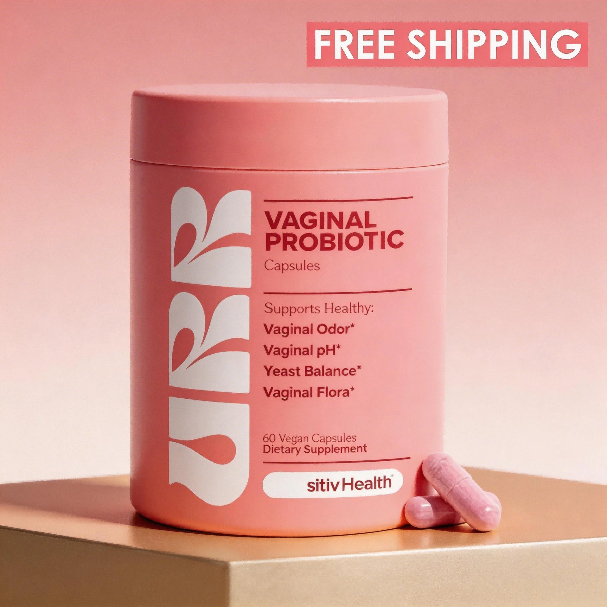 URR-O Vaginal Probiotics – Restore PH Balance, Control Odor & Support Urinary Health| Prebiotics + Probiotics For Feminine Freshness| 60 Caps – 60-Day Supply