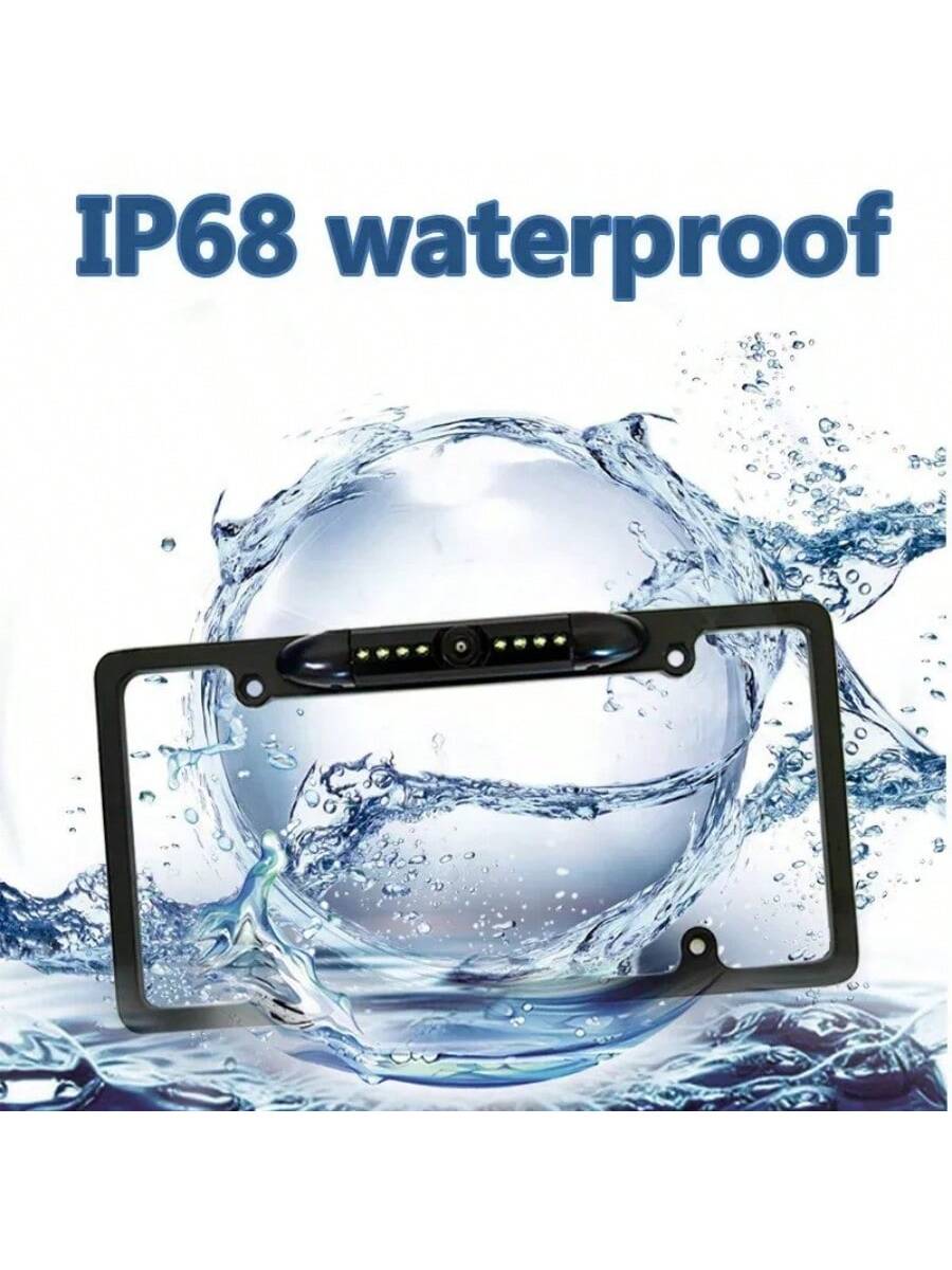 US License Plate Metal Frame Rear View Backup Camera CMOS HD LED Night Vision