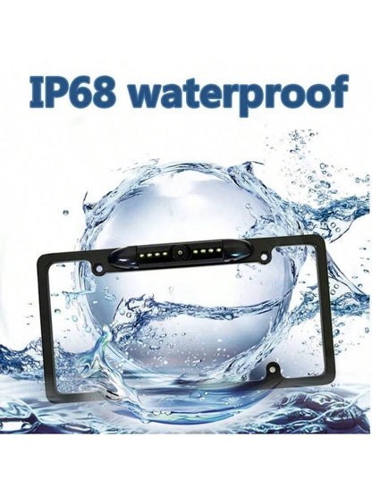 US License Plate Metal Frame Rear View Backup Camera CMOS HD LED Night Vision