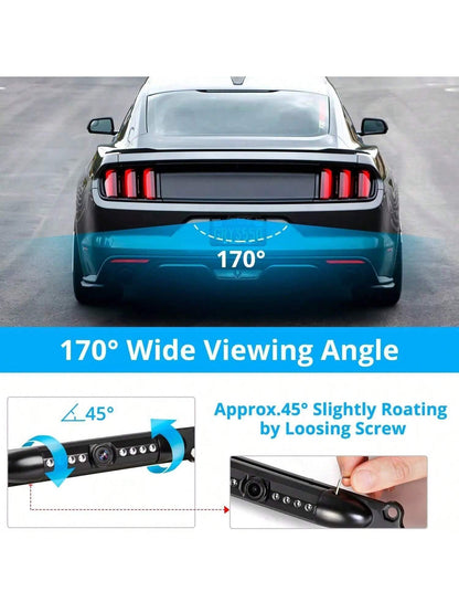 US License Plate Metal Frame Rear View Backup Camera CMOS HD LED Night Vision