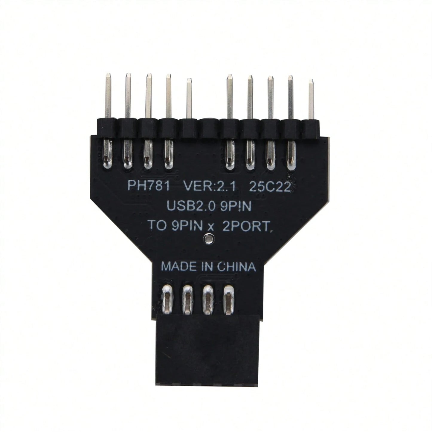 USB 2.0 9-Pin Female To 2 Male Header Splitter Adapter For PC Motherboard