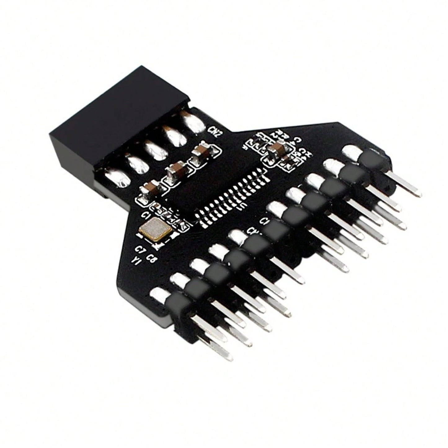 USB 2.0 9-Pin Female To 2 Male Header Splitter Adapter For PC Motherboard