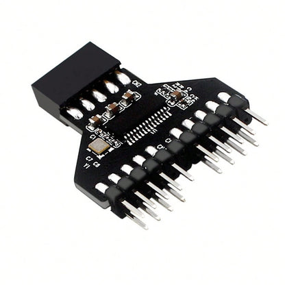 USB 2.0 9-Pin Female To 2 Male Header Splitter Adapter For PC Motherboard