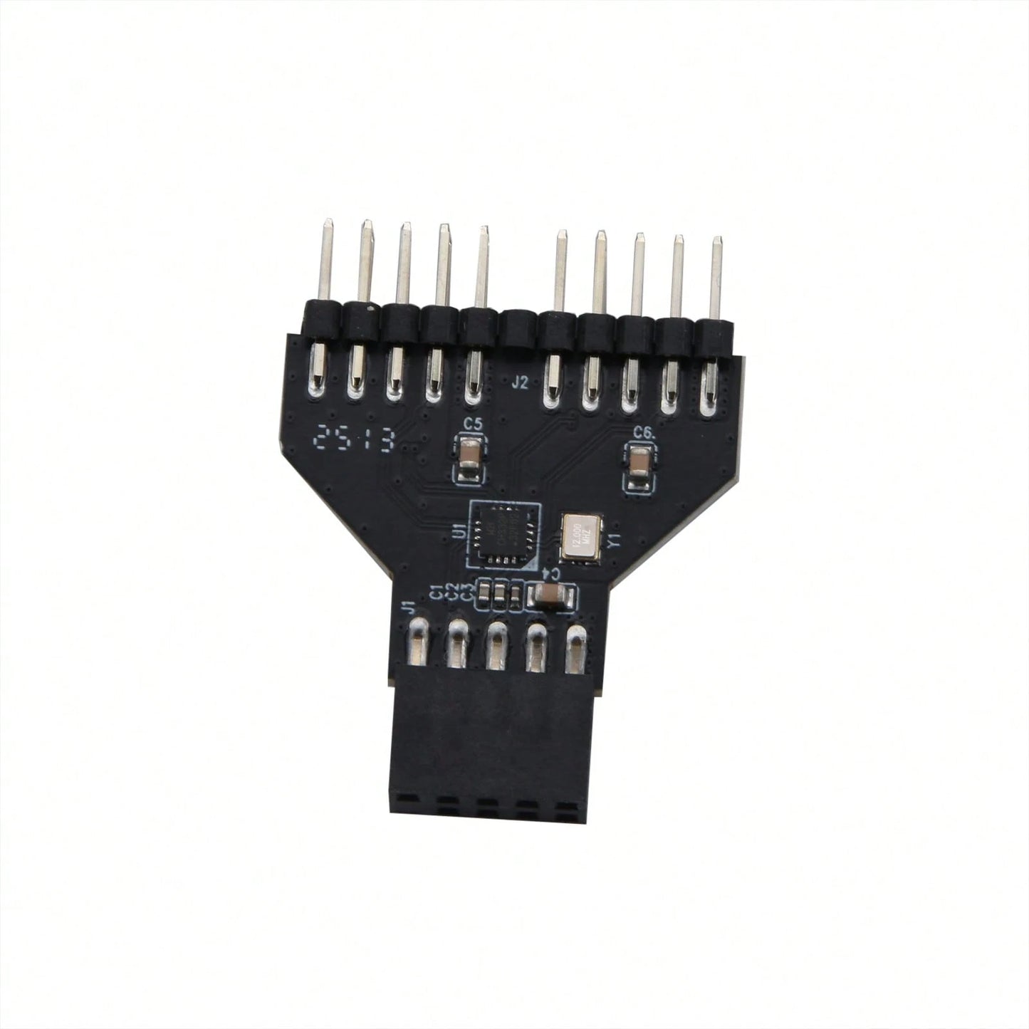 USB 2.0 9-Pin Female To 2 Male Header Splitter Adapter For PC Motherboard