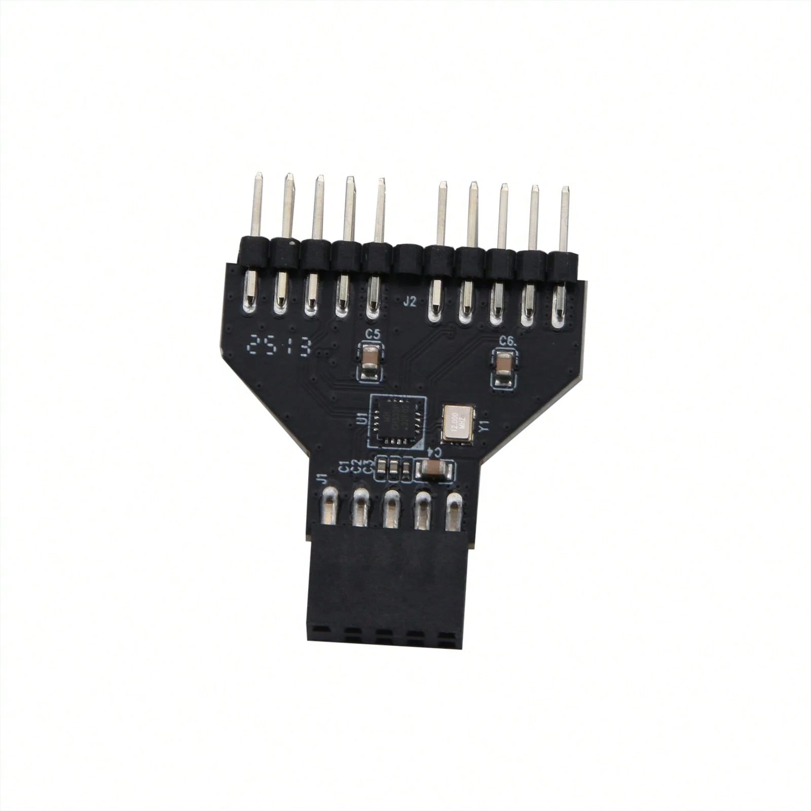 USB 2.0 9-Pin Female To 2 Male Header Splitter Adapter For PC Motherboard