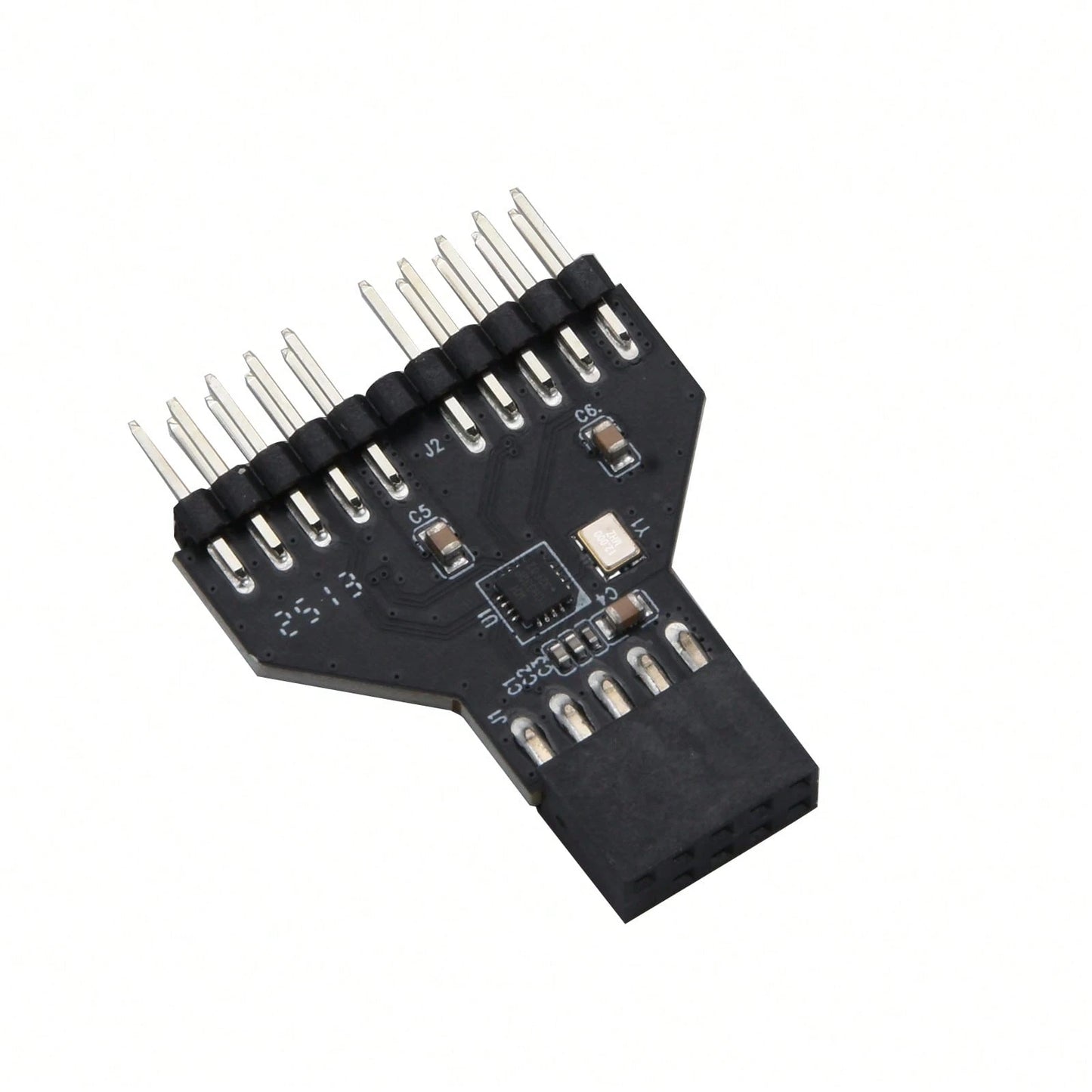 USB 2.0 9-Pin Female To 2 Male Header Splitter Adapter For PC Motherboard
