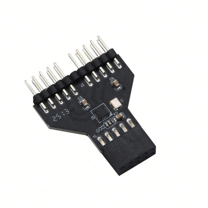 USB 2.0 9-Pin Female To 2 Male Header Splitter Adapter For PC Motherboard