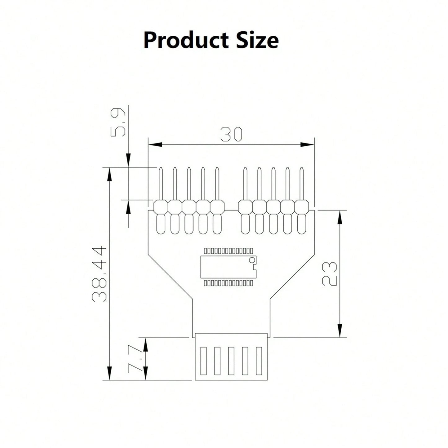 USB 2.0 9-Pin Female To 2 Male Header Splitter Adapter For PC Motherboard