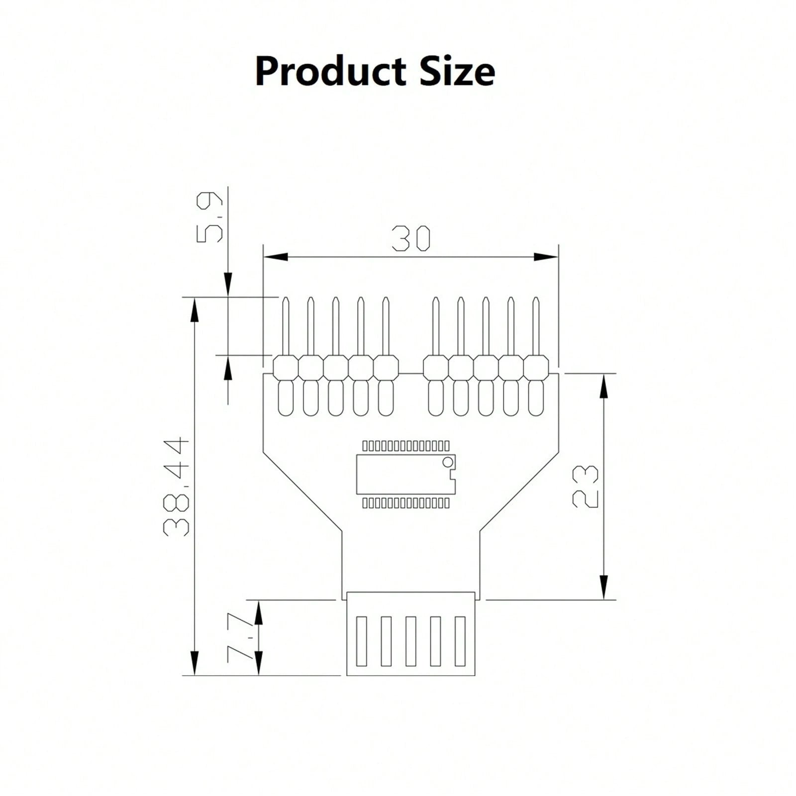 USB 2.0 9-Pin Female To 2 Male Header Splitter Adapter For PC Motherboard