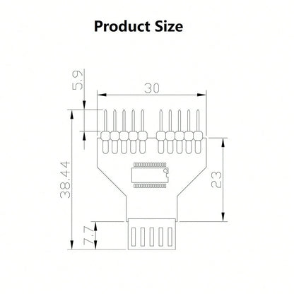 USB 2.0 9-Pin Female To 2 Male Header Splitter Adapter For PC Motherboard