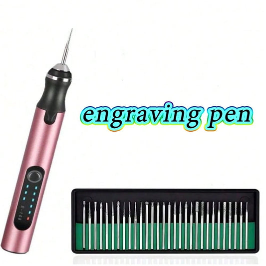 USB Rechargeable Custom Engraving Pen, Cordless Portable Tool For Metal Wood Glass And Plastic Electric Engraving Pen Kit Engraving Tool For Beginners