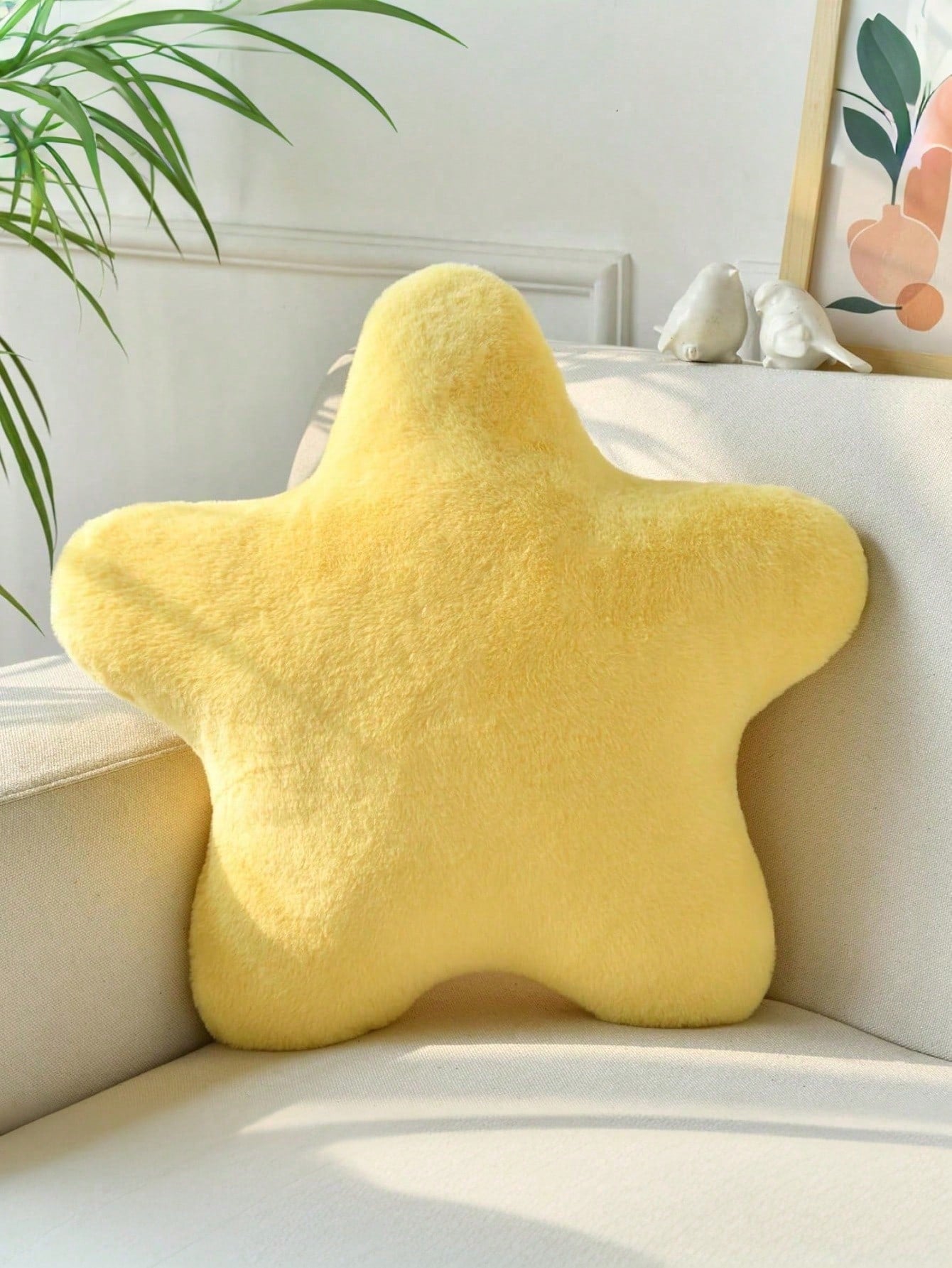 Valentine's Day Decorative Pillow Adorable Star-Shaped Plush Pillow Soft Faux Rabbit Fur Pillow For Sofa, Bedroom, And Living Room Valentine's Day And New Year Home Decor, Valentine's Day Gift For You