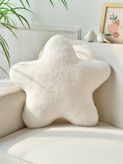 Valentine's Day Decorative Pillow Adorable Star-Shaped Plush Pillow Soft Faux Rabbit Fur Pillow For Sofa, Bedroom, And Living Room Valentine's Day And New Year Home Decor, Valentine's Day Gift For You