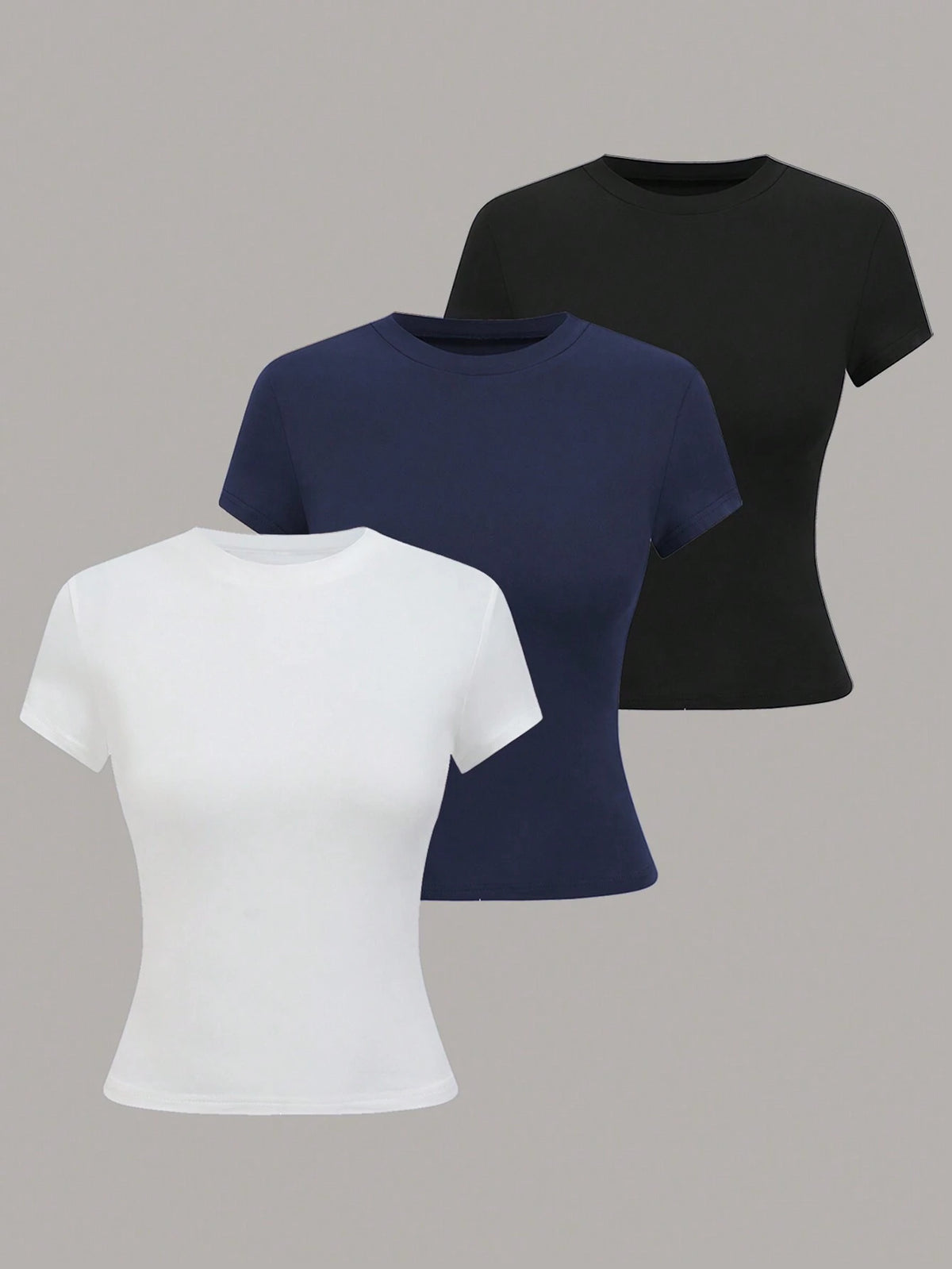 valorelle valorelle Women's Casual Round Neck Short Sleeve Comfortable T-Shirt, Versatile For Daily Wear, Summer