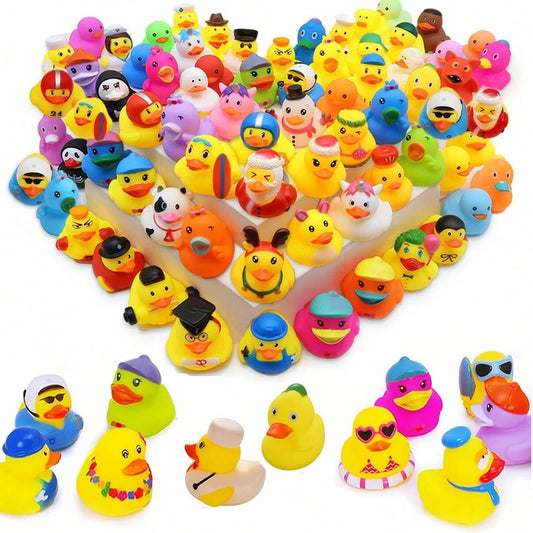 Various Cute Cartoon Duck Theme Decorations, Pool Beach Decor, Duck Party Centerpiece, Toddler Baby Bath Toys Mini Duck, Children Bathtub Pool Toys, Birthday Gift Party Favors, Suitable For School, Ha