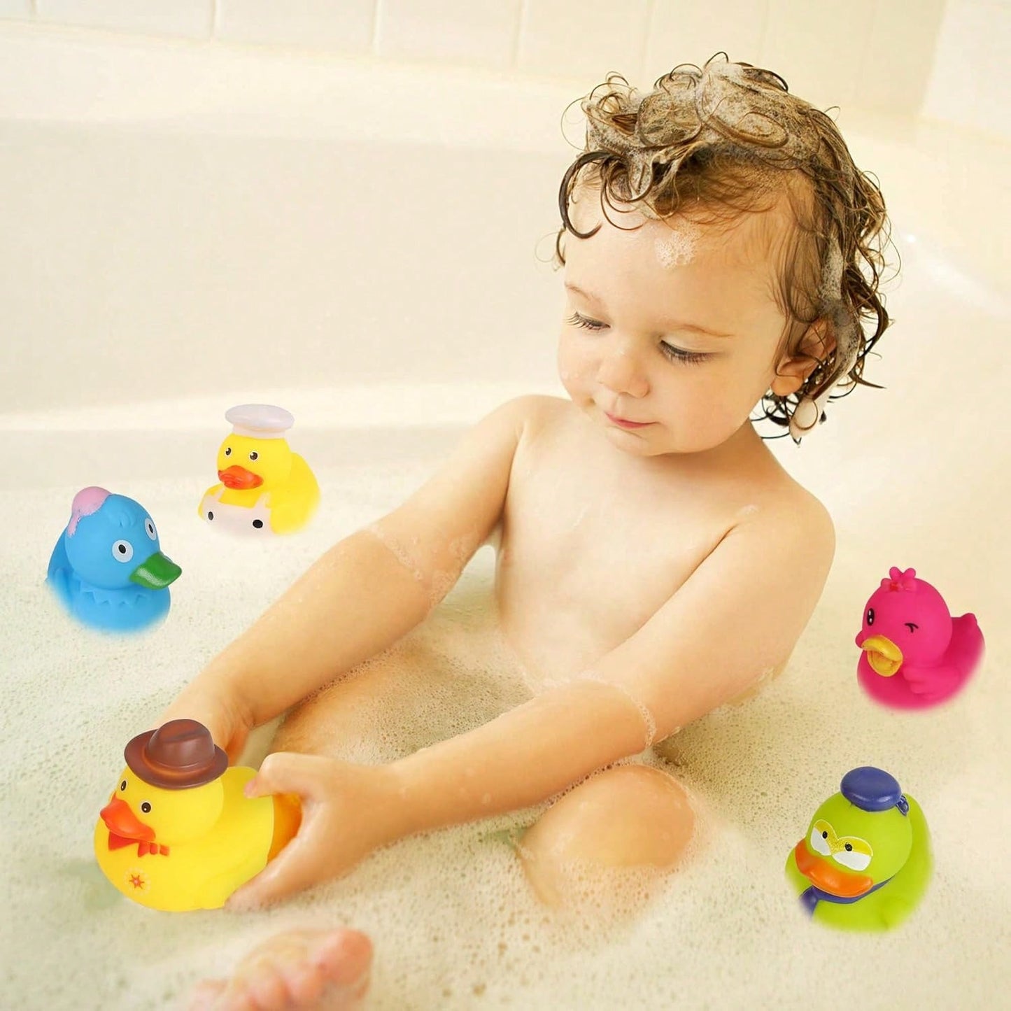 Various Cute Cartoon Duck Theme Decorations, Pool Beach Decor, Duck Party Centerpiece, Toddler Baby Bath Toys Mini Duck, Children Bathtub Pool Toys, Birthday Gift Party Favors, Suitable For School, Ha