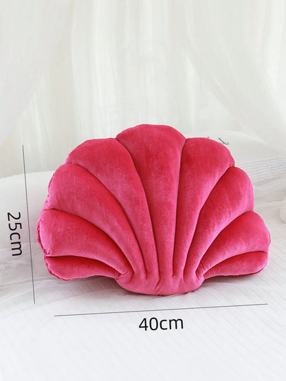 Velvet Seashell Throw Pillow, Ocean Theme Home Decor Pillow For Sofa And Office
