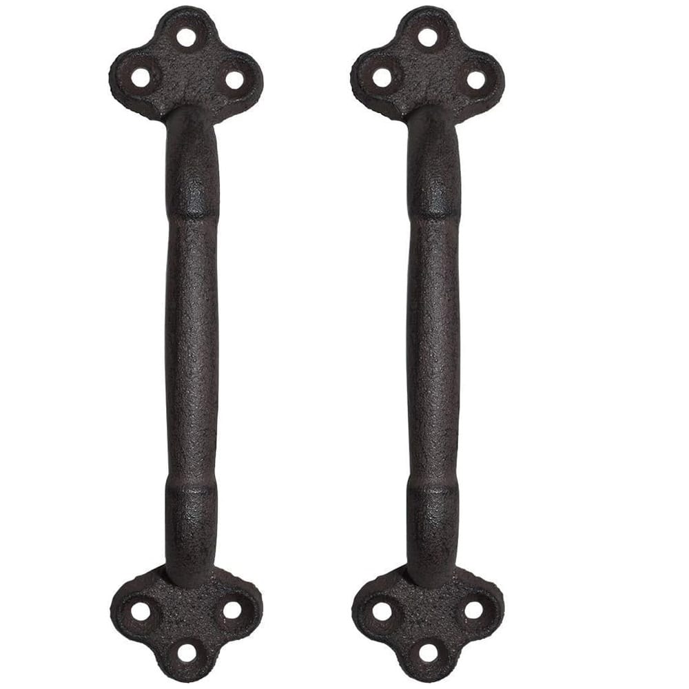 VingeGa 22.5cm Cast Iron Sliding Barn Door Handle, Vintage Metal Long Door Pull Handle, Rustic Style Door Handle, Suitable For Indoor Cabinets, Drawers, Outdoor Garage And Closet- Heavy Duty Durable