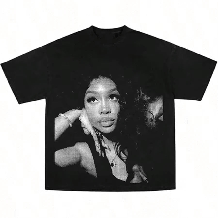 Vintage Lauryn Hill'S Singer 90 S Music Graphic-Shirt Lauryn Hill Casual Digital Print Heavy% Co Shirts Crewneck Women- Short Sleeve