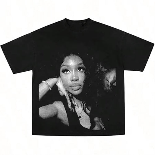 Vintage Lauryn Hill'S Singer 90 S Music Graphic-Shirt Lauryn Hill Casual Digital Print Heavy% Co Shirts Crewneck Women- Short Sleeve