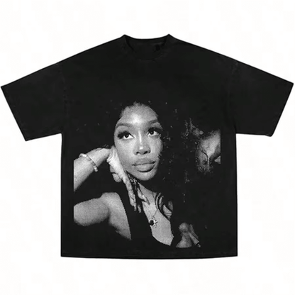 Vintage Lauryn Hill'S Singer 90 S Music Graphic-Shirt Lauryn Hill Casual Digital Print Heavy% Co Shirts Crewneck Women- Short Sleeve