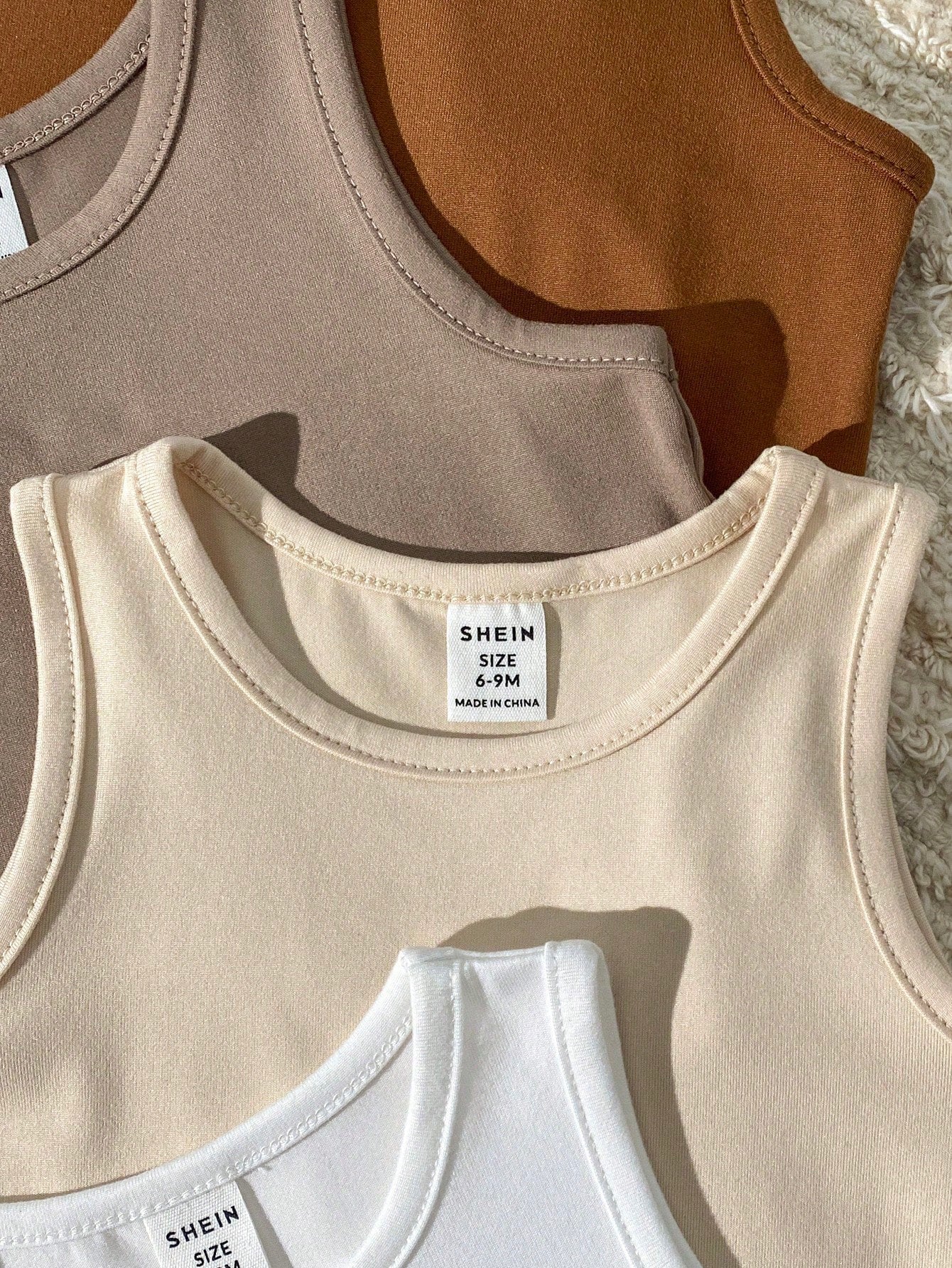 Vintaside Kids 10pcs Unisex Baby Boy Summer Outfits Set White Casual Family Matching Toddler Infant Round Neck Top With Matching Loose Shorts Minimalist Style