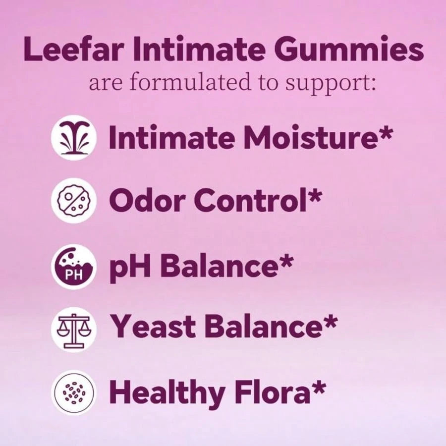 VPOAJ LEEFAR Women Daily Nutritional Probiotic Gummies, Slippery Elm Bark & Prebiotics Blend, Hawaiian Pineapple Flavor, 60 Count