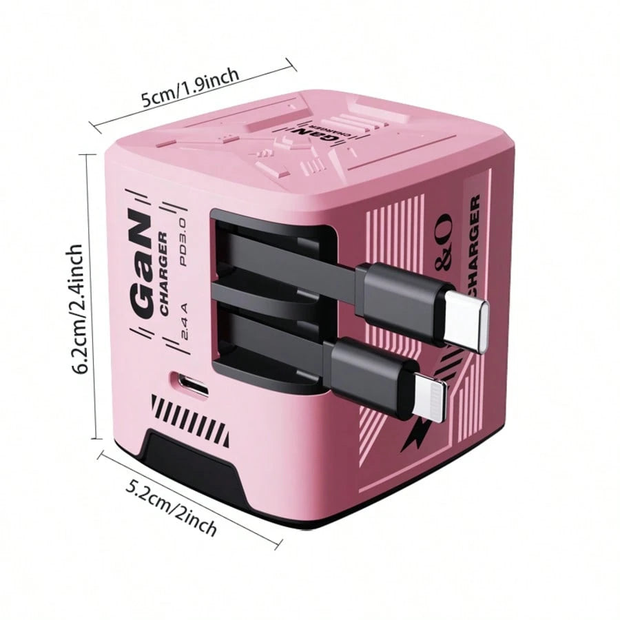 W&O 120W Phone GaN Fast Charger, GaN Fast Charging Charger-Easily Enhance Your Charging Game: Efficient USB-C Foldable Travel Charger With 2 Cables, With 1 Type C Port- Suitable For Charging Various E