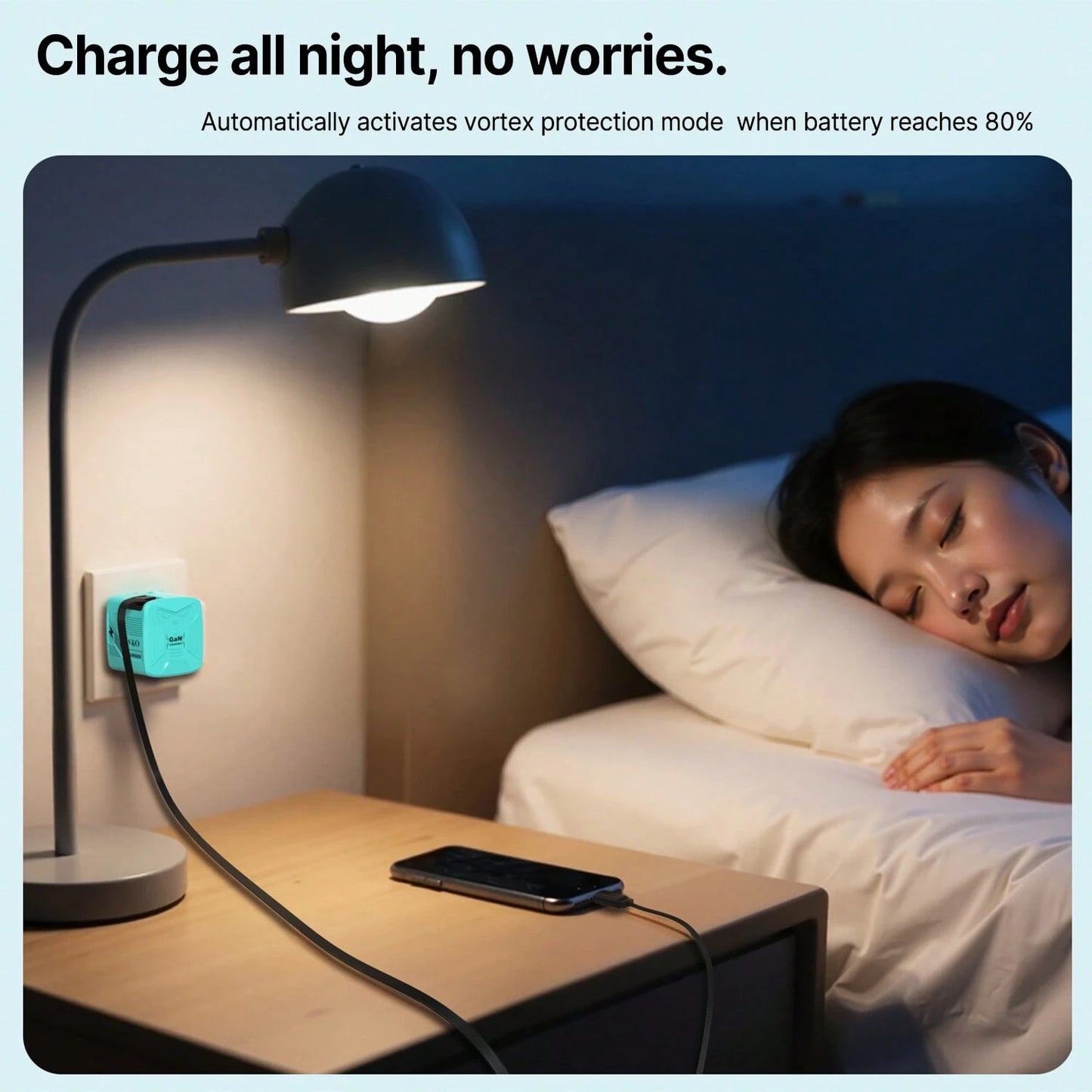 W&O 120W Phone GaN Fast Charger, GaN Fast Charging Charger-Easily Enhance Your Charging Game: Efficient USB-C Foldable Travel Charger With 2 Cables, With 1 Type C Port- Suitable For Charging Various E