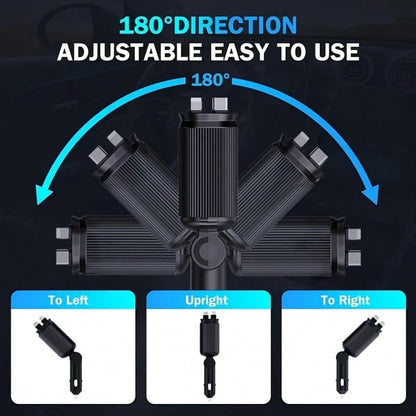 W&O 4-In-1 Retractable Fast Car Charger With Star Projector, Flexible Car Light Decor,66W High-Speed Charging, 31.5 Inch Long Cable, 2 USB Ports, Compatible With Phone 15/14/13/12/11, Galaxy, Pixel, A