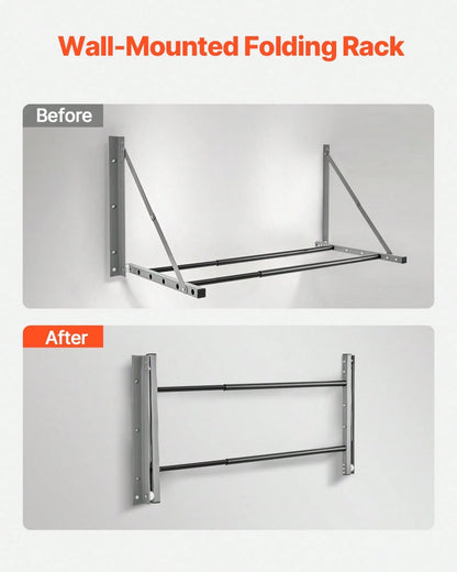 Wall Mounted Folding Tire Rack, 32"- 48" Adjustable Tire Rack, Q235 Heavy-Duty Steel Tire Storage Rack For R14-R20 Inch Standard Tires, Max 300lbs Load Capacity For Garage Workshop Repair Shop