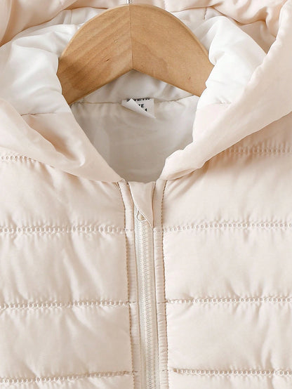 Warm Clothes Baby Girls' Casual Cute Thermal Lined Hooded Zipper Front Long Sleeve Jumpsuit, Winter Baby Winter Jumpsuit Newborn Winter Clothes Fall
