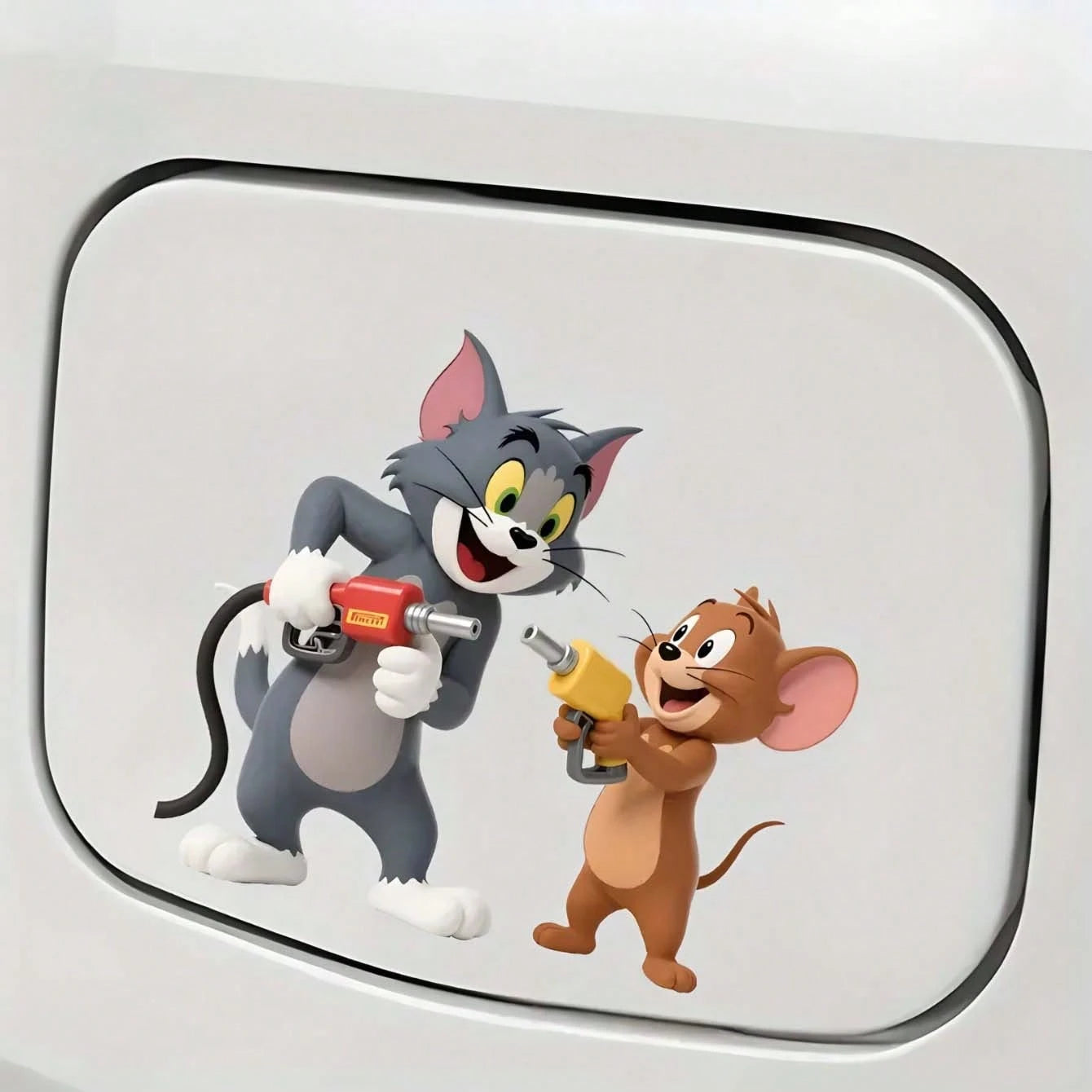 Warner Bros 1pc Cartoon Jerry Mouse Car Exterior Sticker, Gas Tank Sticker, Sun Shade, Anti-Scratch Car Exterior Accessory