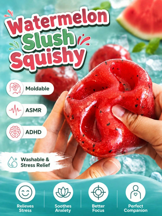 Watermelon Squeeze Toy, Crunchy Texture Stress Relief Fidget Toy, ASMR & ADHD Sensory Toy For Kids, Teens & Adult Women, Party Gift, Christmas Gift, Halloween Gift, Office Decor & Accessories