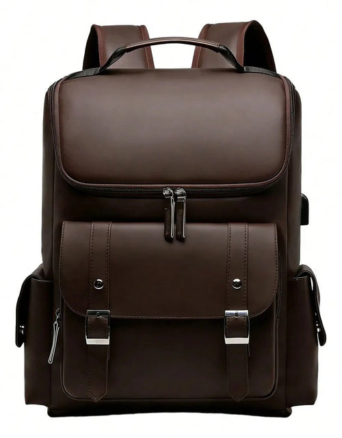 Waterproof Leather Laptop Backpack For Men 156 Inch Business Travel Rucksack School Office Casual Daypack With USB Charging Port And Anti Theft Design