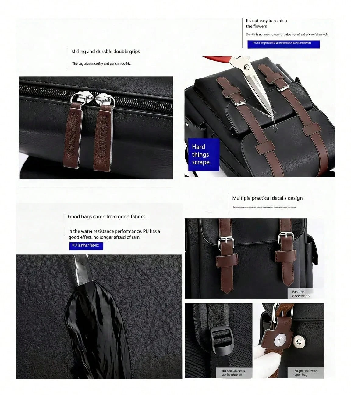 Waterproof Leather Laptop Backpack For Men 156 Inch Business Travel Rucksack School Office Casual Daypack With USB Charging Port And Anti Theft Design