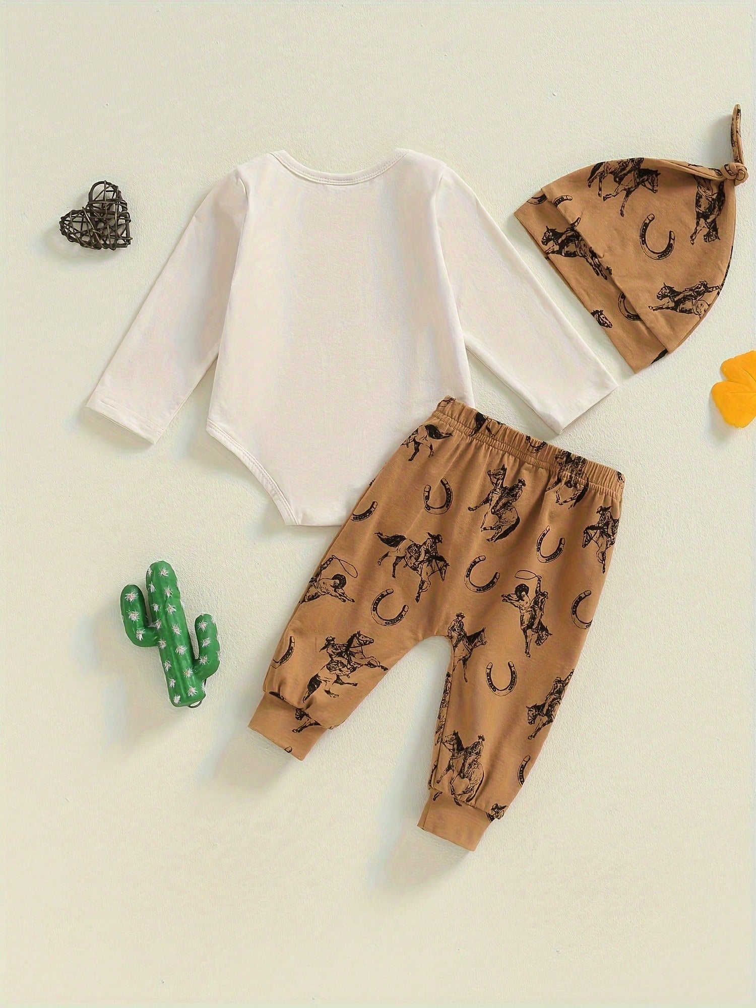 Western Baby Boy Clothes Fall My First Rodeo Outfit Long Sleeve Romper Pants Set Hat 3Pcs Newborn Cowboy Outfits