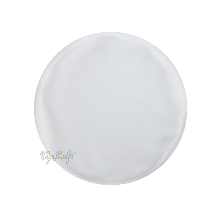 White Afghani-Style "Tauhid until the end" Faux Wool Stretchable Pakol Mujahidin Soft Kufi Hat