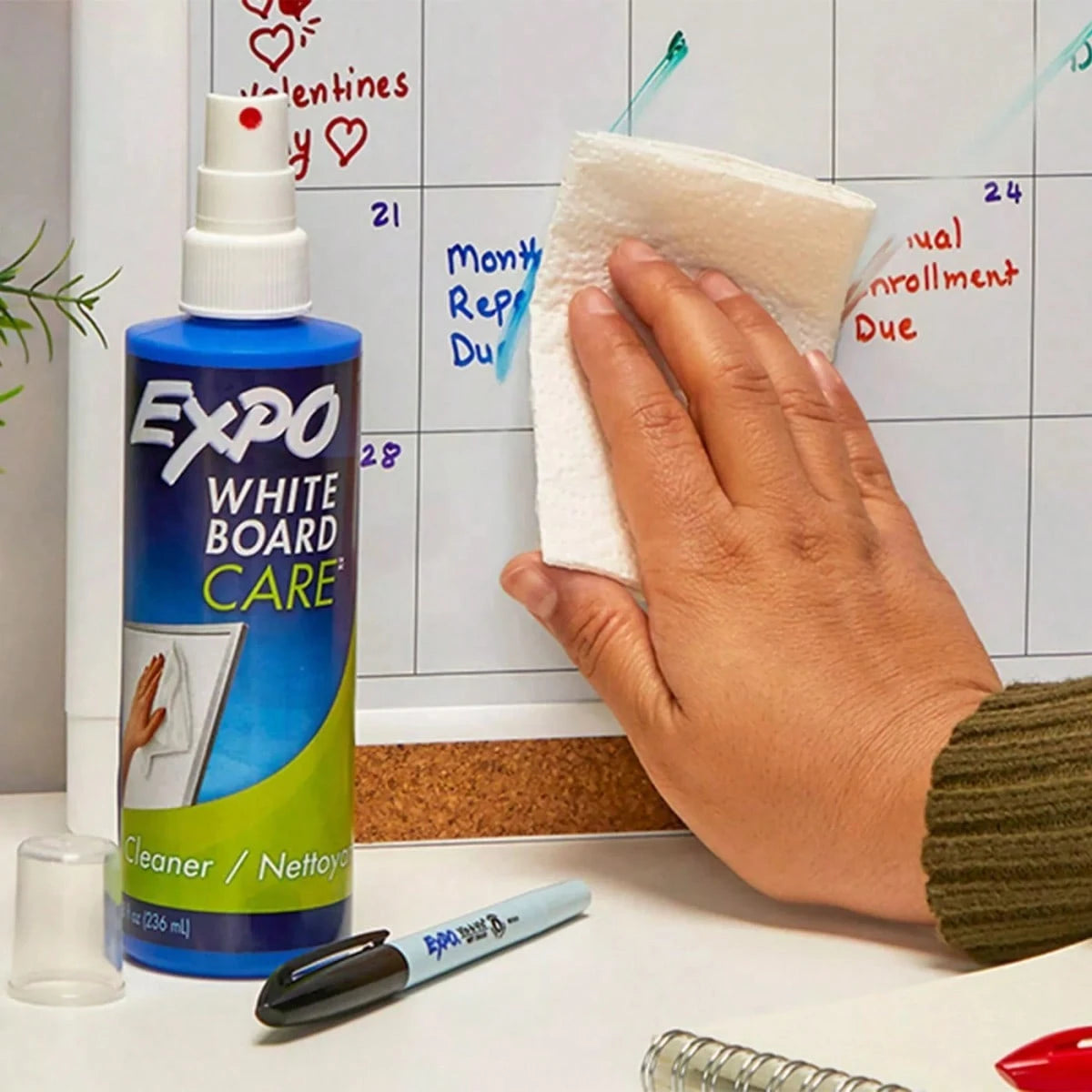 White Board Care 8oz Dry Erase Board Cleaner: Clear Presentation Board Cleaning Fluid, Spray