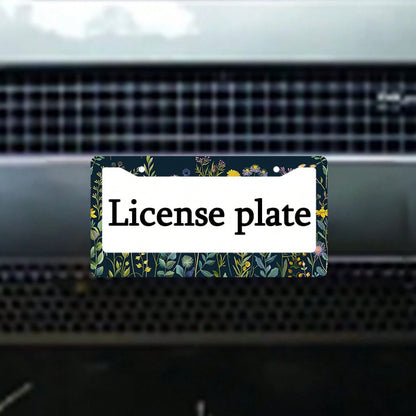 Wildflower Art Metal License Plate Frame, Rustproof Weatherproof Easy Install Car Front Decor,Car Essentials,Leopard Print,Accesssories For Women,Halloween