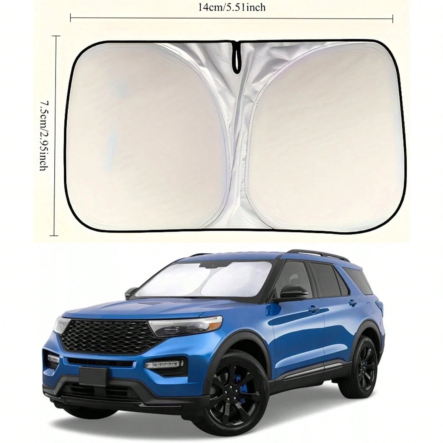 Windshield Sunshade- UV Protection, Arc-Shaped Anti-Glare Window Cover, All-Weather Protection, Suitable For Camping, Snow, And High-Temperature Environments- Quick Cooling, Easy To Store, Reinforce