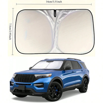 Windshield Sunshade- UV Protection, Arc-Shaped Anti-Glare Window Cover, All-Weather Protection, Suitable For Camping, Snow, And High-Temperature Environments- Quick Cooling, Easy To Store, Reinforce