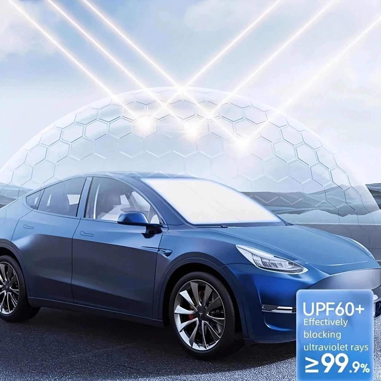 Windshield Sunshade- UV Protection, Arc-Shaped Anti-Glare Window Cover, All-Weather Protection, Suitable For Camping, Snow, And High-Temperature Environments- Quick Cooling, Easy To Store, Reinforce