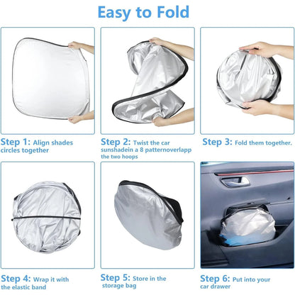 Windshield Sunshade- UV Protection, Arc-Shaped Anti-Glare Window Cover, All-Weather Protection, Suitable For Camping, Snow, And High-Temperature Environments- Quick Cooling, Easy To Store, Reinforce